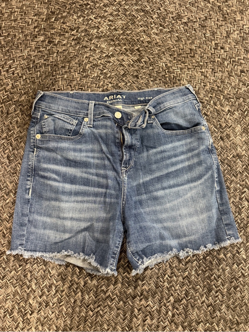 Ariat Washed Blue High-Rise Denim Cutoff Shorts